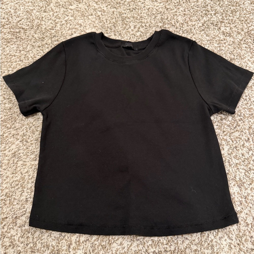 Nuuds black ribbed baby tee